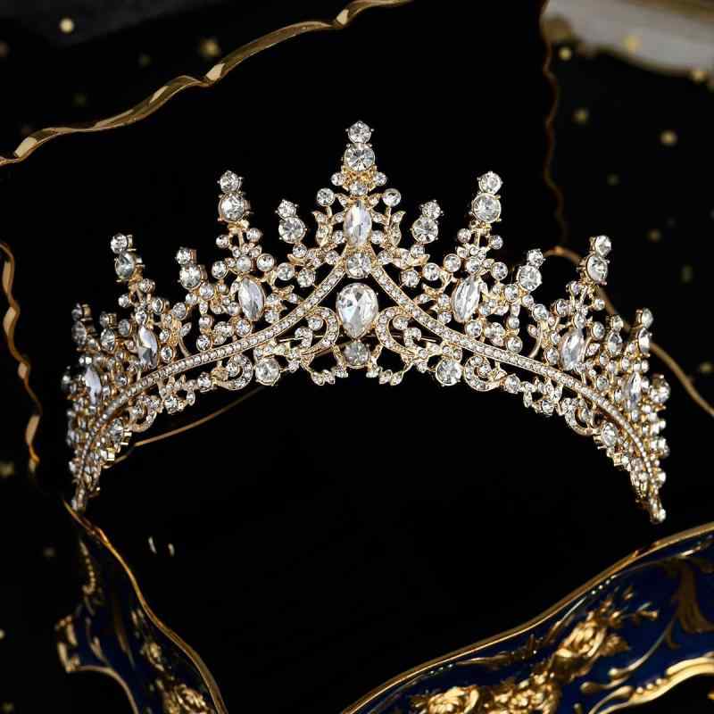 ・素材: 合金・スタイル: ラグジュアリー・タイプ: レディース・: クラウン・加工: ラインストーン埋め込み・装飾の種類: クリスタル・おすすめの用途: ウェディング、誕生日、旅行記念、展示会、周年記念、各種式典・カラー: ゴールド・流行...