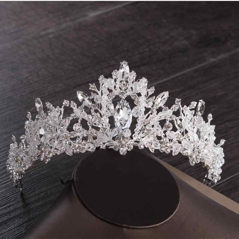 ティアラ 女の子 レディース 髪飾り ヘアアクセサリー ヘッドドレス 王冠 ウェディング 結婚式 発表会 パーティー プリンセス クリスタル ビジュー 電気メッキ加工 合金 フラワーモチーフ シルバー 華やか かわいい 高級感