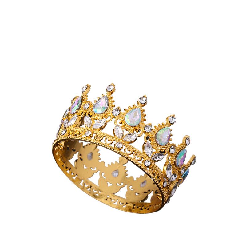 ・カテゴリ: ヘッドドレス・スタイル: 欧米風・素材: 合金・純度: K9・対象: レディース・形状: クラウン・加工: メッキ・クリスタルの種類: ホワイトクリスタル・用途: 結婚式、誕生日、旅行記念、イベント・カラー展開: ゴールド×A...