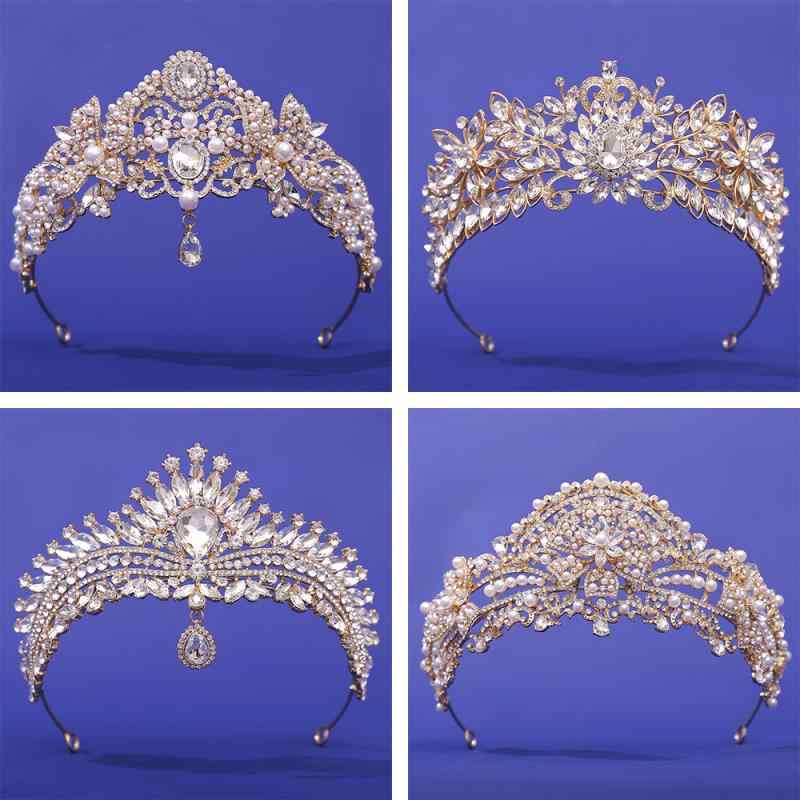 ティアラ レディース 花嫁 結婚式 クラウン 王冠 ヘッドドレス ウェディング ブライダル バロック調 豪..