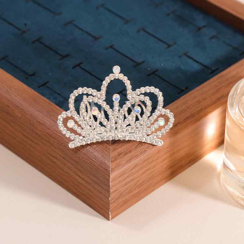 カチューシャ キッズ 女の子 子供用 ベビー 王冠 ティアラ クラウン 髪飾り ヘアアクセサリー 発表会 誕生日 結婚式 プリンセス 豪華 高級感 キラキラ クリスタル 電気メッキ加工 金属製 韓国 秋冬 ホワイト ヘアピン