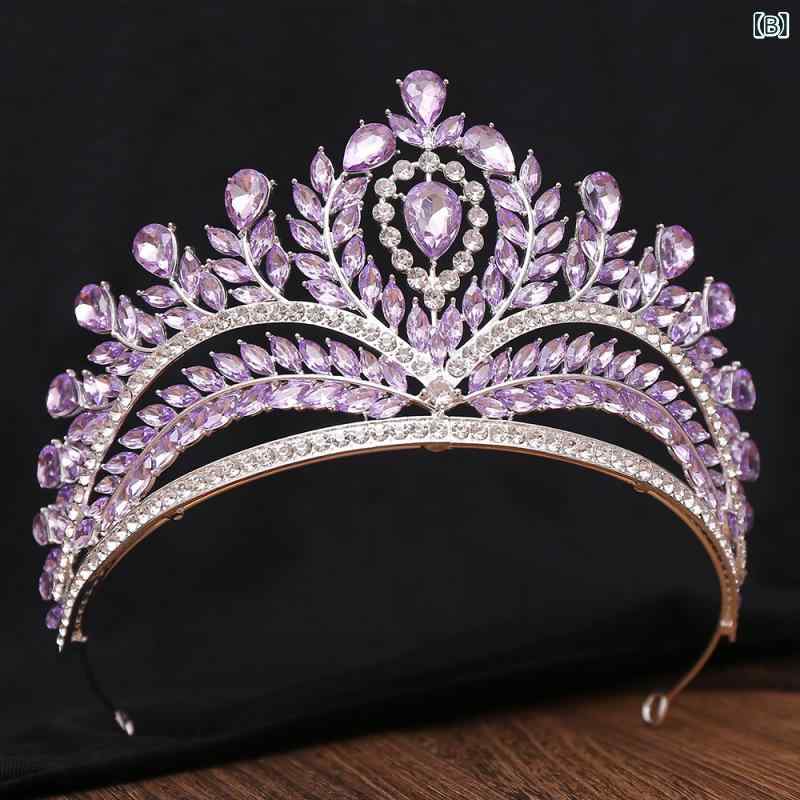 フロントップ楽天市場店のティアラ レディース ヘアアクセサリー 王冠 カチューシャ 髪飾り 結婚式 披露宴 撮影用 ゴージャス 欧米風 華やか 高級感 クリスタル ラインストーン 赤 シルバー ゴールド 合金 電気メッキ加工 春夏 かわいい｜アングル3