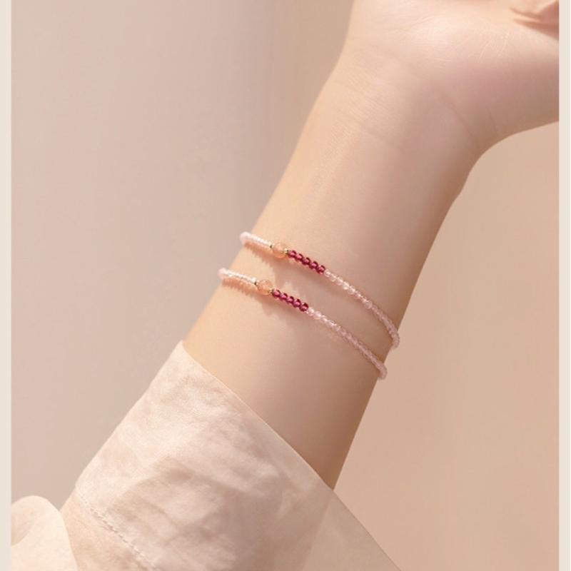 ブレスレット メンズ レディース 石 ロードクロサイト クリスタル 水晶 腕輪 上品 高級感 ラグジュアリ..