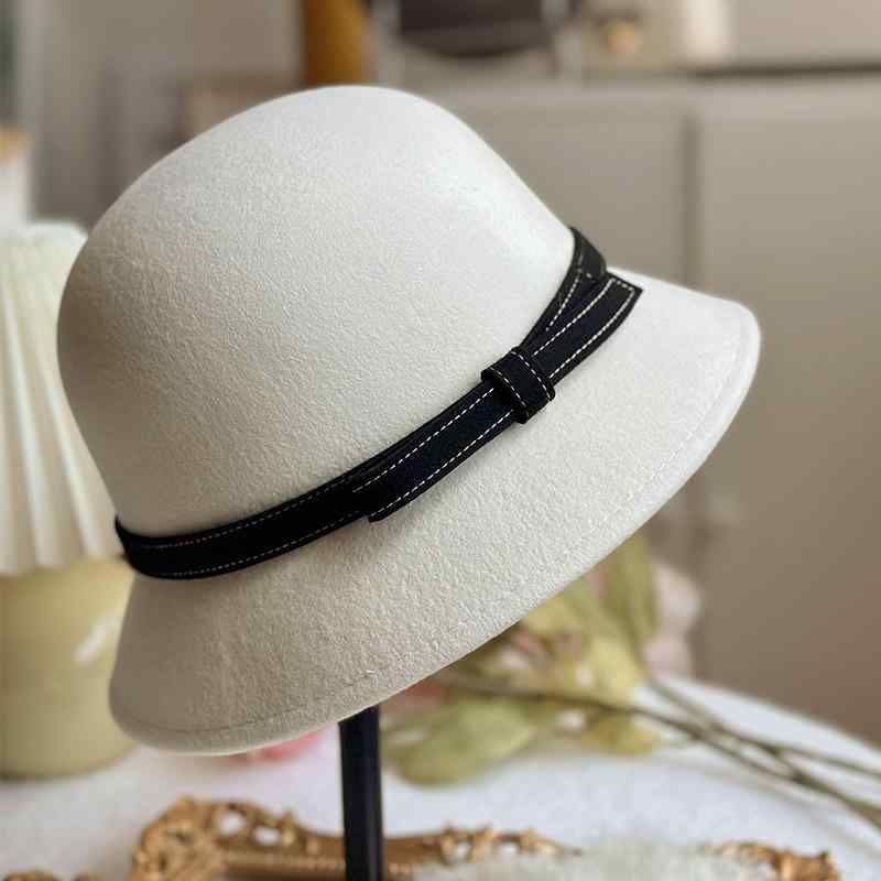 バケットハット レディース 秋冬 ウール ウール つば広 リボン エレガント 上品 防寒 暖かい クロッシェ フェルト 女優帽 小顔効果 通勤 普段使い お出か...