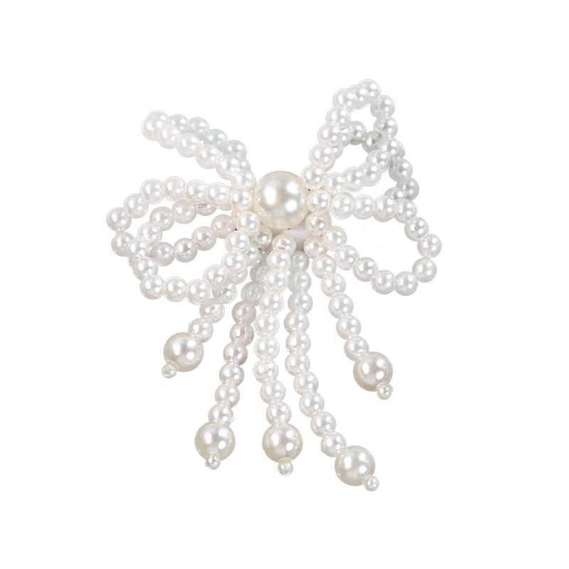 シューズクリップ レディース リボン 立体 人工パール アクセサリーパーツ ハンドメイド 素材 装飾 チ..