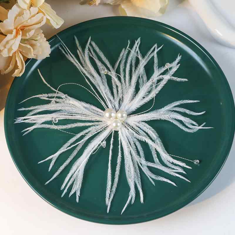 ヘアクリップ レディース 髪飾り ヘアアクセサリー 羽根 フェザー ホワイト 白 立体 ふわふわ 華やか ..