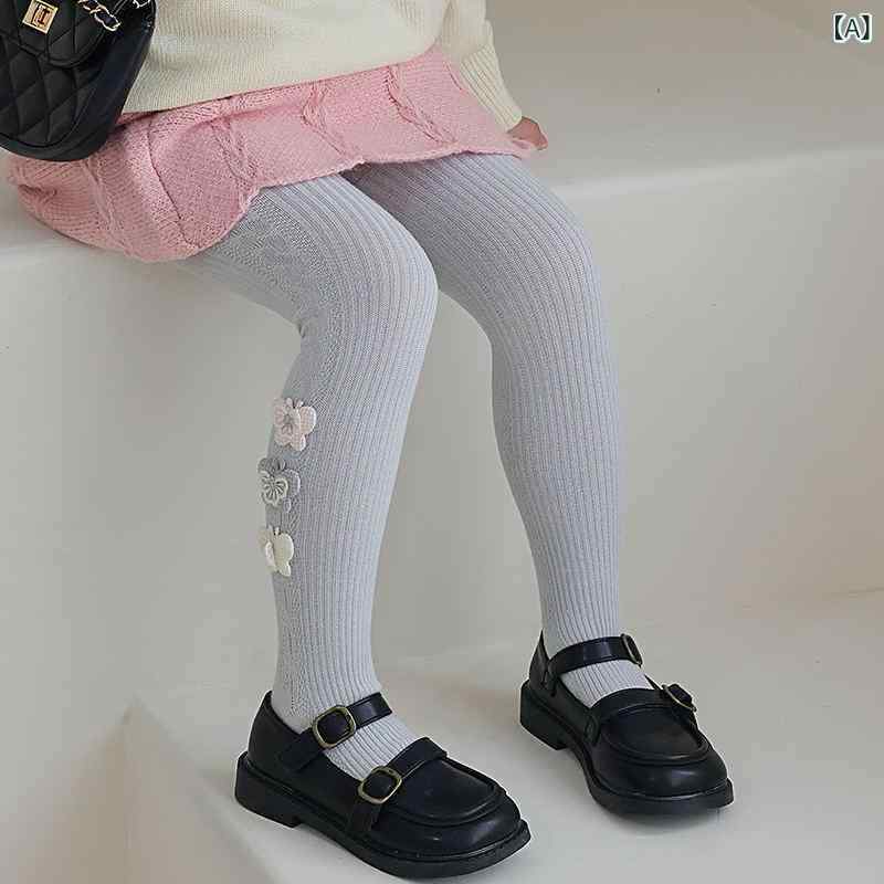 タイツ 女の子 ベビー キッズ 春夏 コットン コーマ素材 サイド ケーブル編み ジャ...