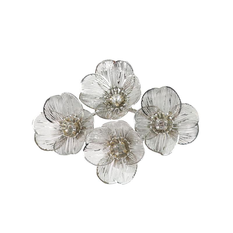 アクセサリーパーツ レディース フラワー 花 チャーム DIY 合金 ジルコニア 装飾 鞄 バッグ ピアス イ..