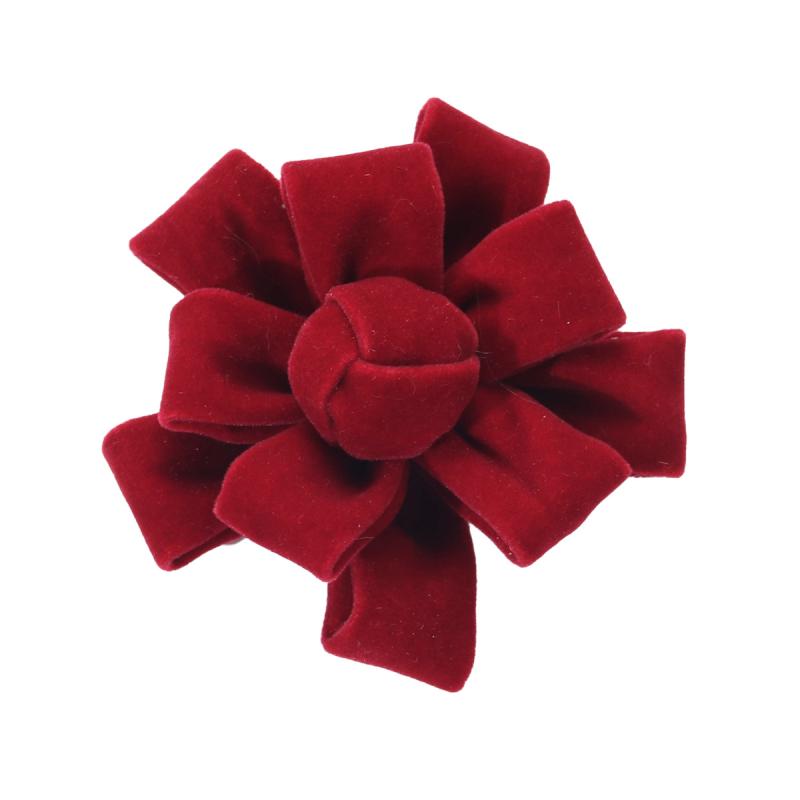 ・カテゴリ: DIYアクセサリーパーツ・素材: ベルベット・加工工程: 手編み・要素: 植物、花・スタイル: ファッション、通勤・柄: 幾何学模様・カラー展開: ダークレッド、ブラック・サイズ: 9cm