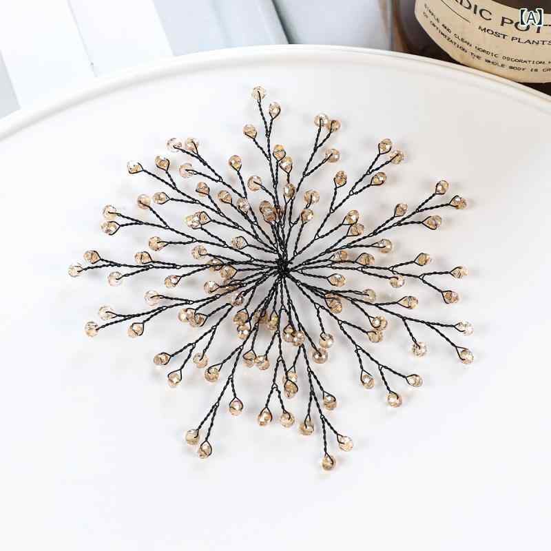 アクセサリーパーツ レディース 高級感 ハンドメイド ビーズ パール クリスタル 花 フラワー ブローチ ..