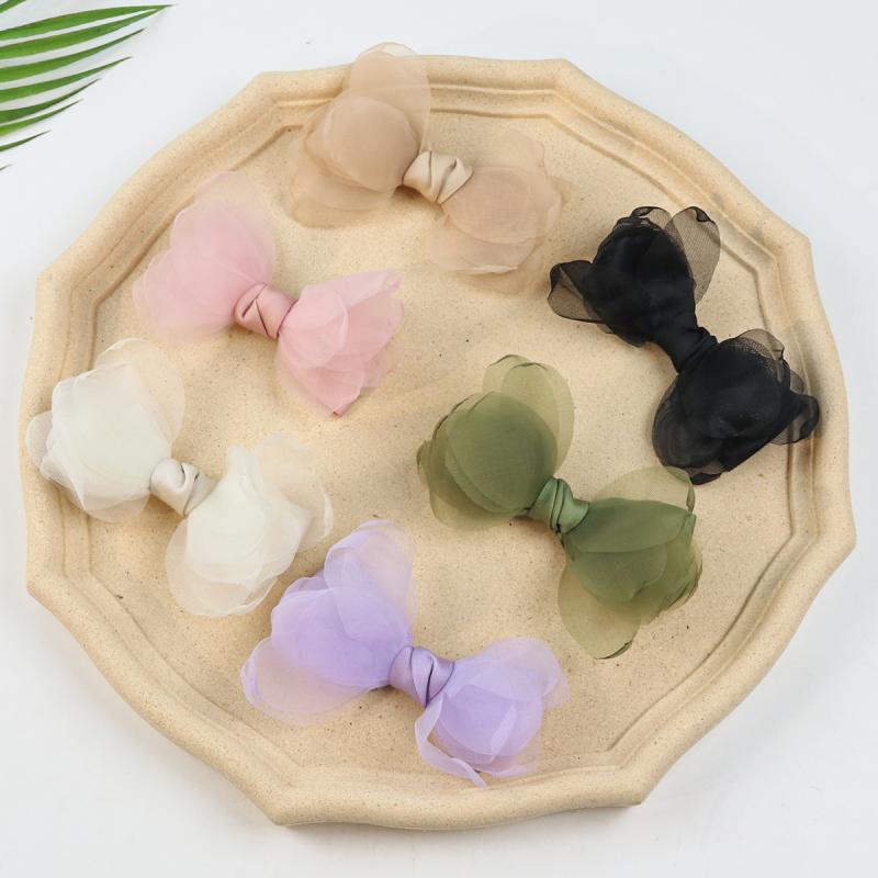 リボン レディース 蝶結び ヘアアクセサリー ピアス ハンドメイド ファブリック 布製 パーツ デコレー..