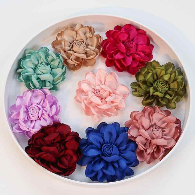 ブローチ レディース バラ 薔薇 ローズ アクセサリーパーツ ハンドメイド 手編み 手芸材料 サテン 布製 髪飾り コサージュ 装飾 裁縫 大人かわいい 韓国 パープル ピンク レッド 春夏 高級感 素材