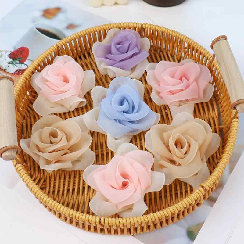 アクセサリーパーツ レディース 春夏 バラ ローズ 造花 フェイク 髪飾り ヘッドドレス グラデーション ..