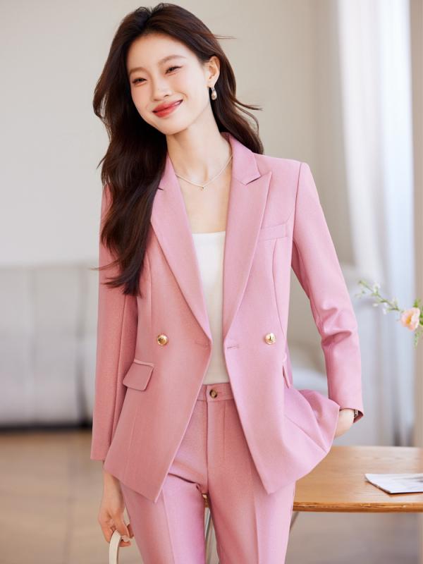 セットアップ レディース 春夏 ピンク ブラック アプリコット 通勤 面接 オフィス スーツ テーラードジャケット 長袖 フレアパンツ ズボン スラックス 高級感 上品 きれいめ 再生繊維 ポリエステル ストレッチ