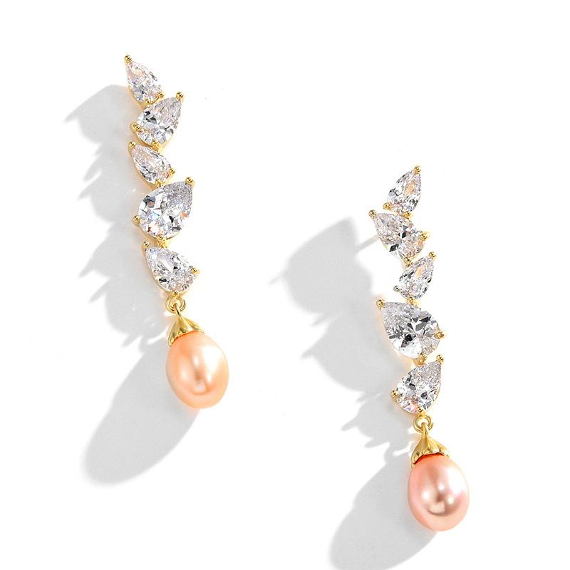 ピアス レディース 淡水パール ジルコニア 揺れる しずく シルバー ゴールド 高級感 華奢 上品 大人 かわいい 韓国 きれいめ 清潔感 結婚式 パーティー 普段使い 春夏 アクセサリー 宝石 フェミニン エレガント