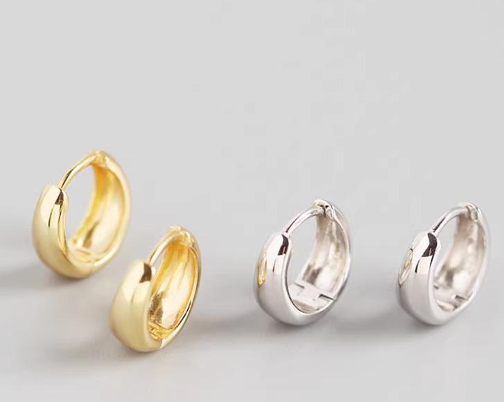 ピアス メンズ レディース フープ リング スターリングシルバー925 ゴールド フレンチ ミニマル 小ぶり 幅広 欧米風 クール キャッチレス 通勤 オフィス ビジネス おしゃれ シンプル 大人カジュアル スタイリッシュ 普段使い プレゼント