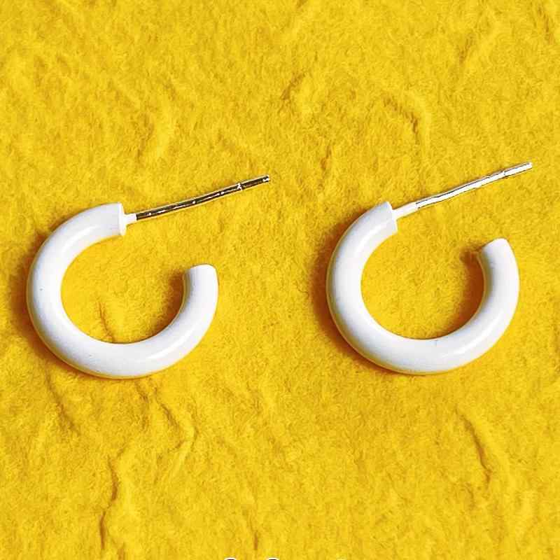 ピアス レディース フープ C型 ホワイト 合金 スタッド スターリングシルバー925ポスト ミニマリスト ..
