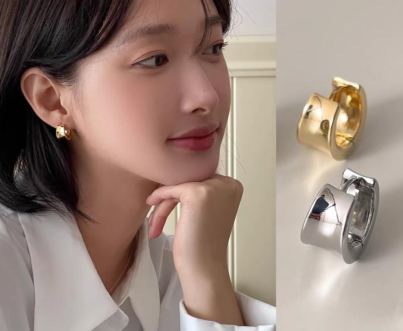 ピアス レディース フープ ゴールド スターリングシルバー925ポスト 小ぶり 個性的...