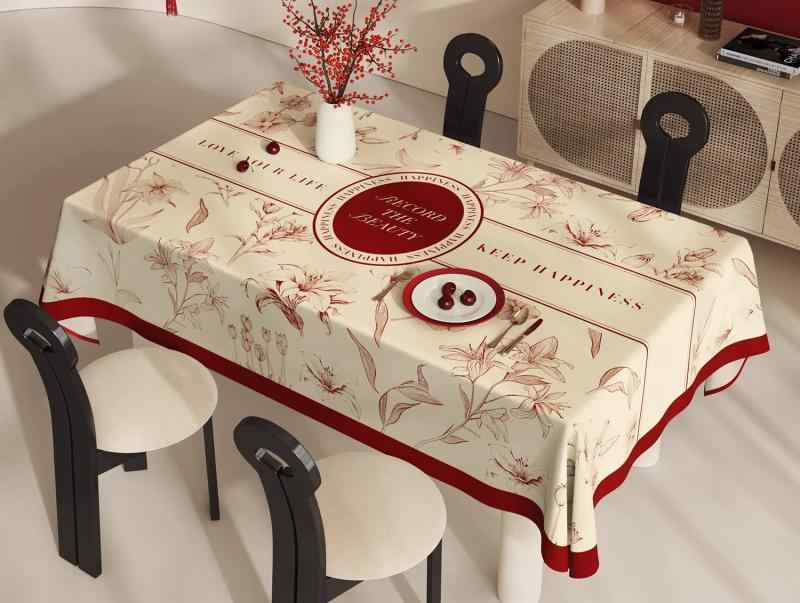 テーブルクロス おしゃれ 新年 お正月 チャイナ風 防水 撥水 耐熱 ダイニング 食卓 カバー リビング 四..