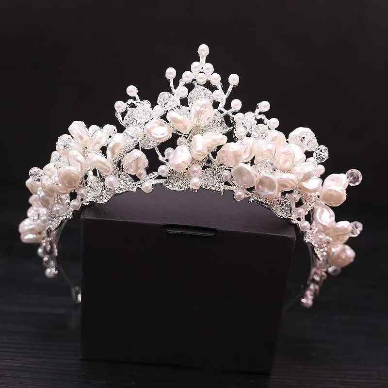 ティアラ レディース 王冠 クラウン ヘッドドレス 髪飾り ヘアアクセサリー クリスタル ビーズ 合金 電..