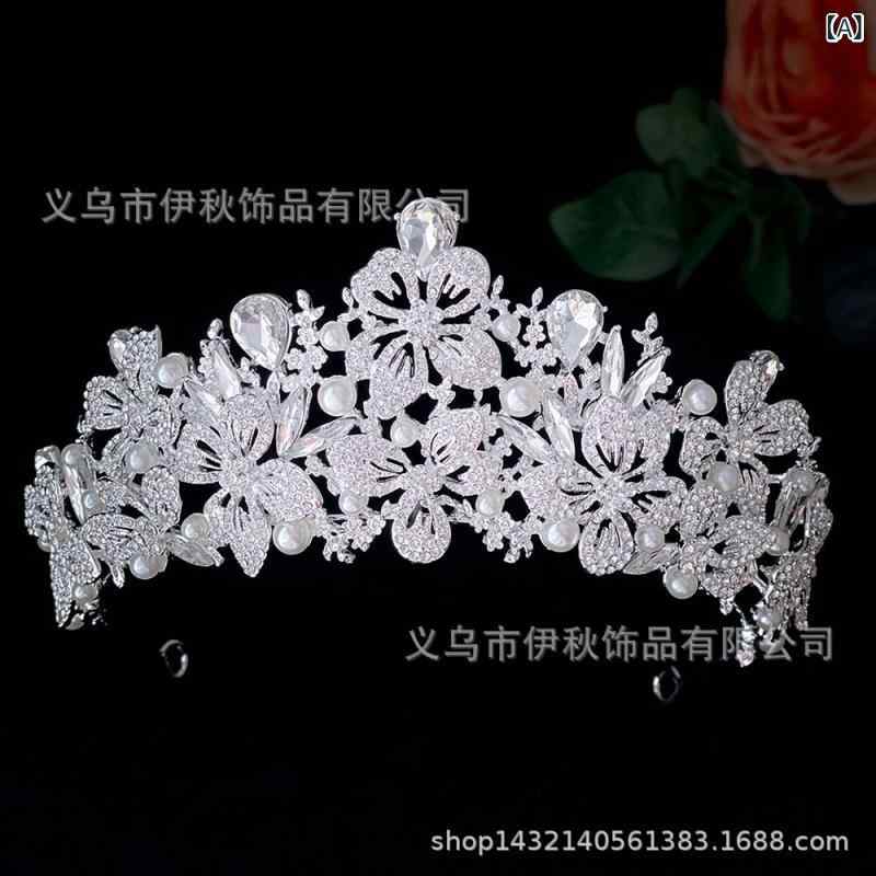 ヘッドドレス レディース ティアラ 王冠 ブライダル ウエディング 結婚式 花嫁 高級感 豪華 ラインスト..