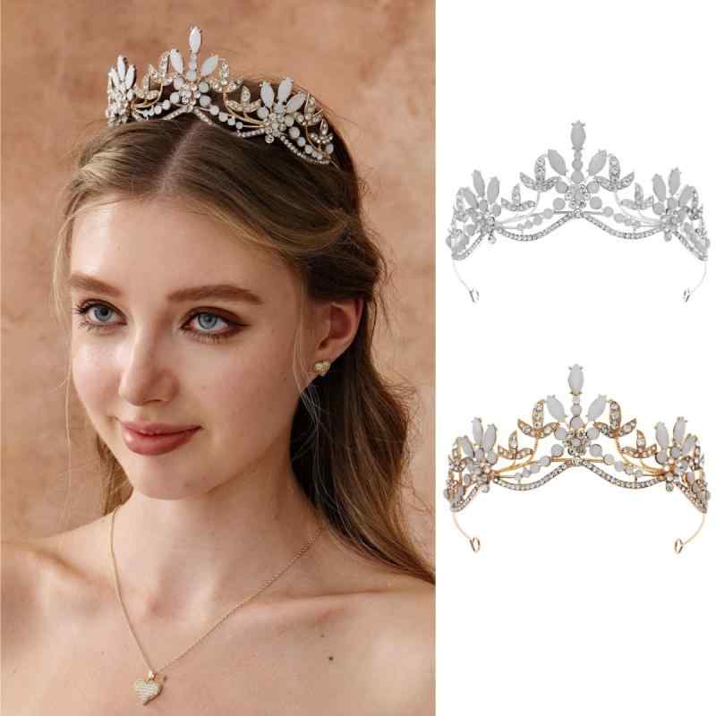 ティアラ レディース 王冠 クラウン ブライダル ウェディング 髪飾り ラインストーン ジルコニア クリ..