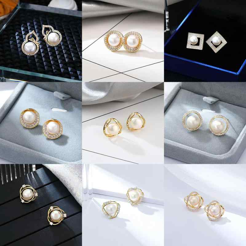 ピアス レディース 耳飾り 淡水パール シルバー925 ジルコニア 幾何学モチーフ シンプル かわいい きれいめ 貝殻 小ぶり 金属 高級感 普段使い 通勤 結婚式 春夏 ホワイト ゴールド プラチナ