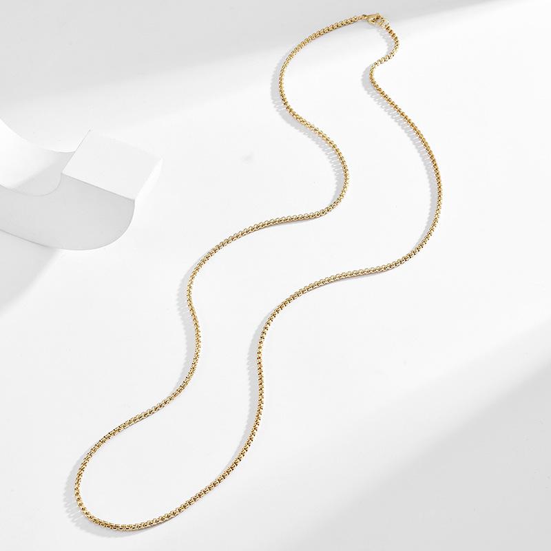 ネックレス メンズ レディース アクセサリー ブローチ ロングタイプ プレーン シンプル 幾何学 モチーフ ゴールド シルバー 通勤 普段使い オフィス 秋冬 重ね付け 真鍮 電気メッキ加工 光沢 高級感 ペンダント