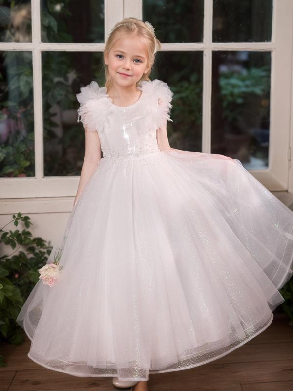 ドレス 女の子 子供服 フォーマル 発表会 結婚式 パーティー ワンピース チュール 高級感 春夏 ふんわ..