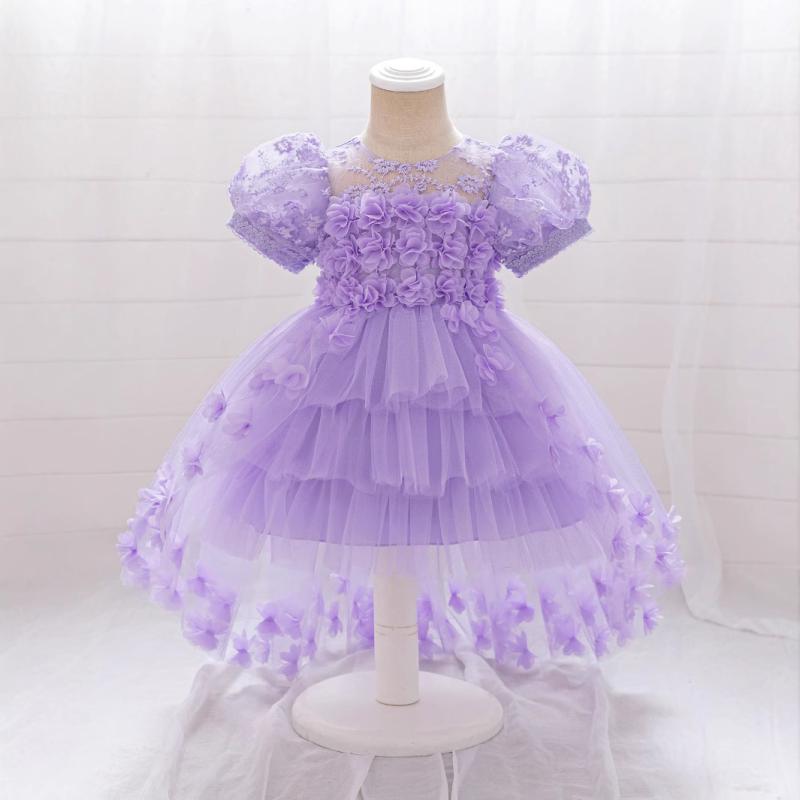 Rakuten - ドレス ベビー キッズ 子供 女の子 プリンセス ワンピース ピアノ 発表会 結婚式 誕生日 フォーマル お姫様 フラワーガール リボン ステージ衣装 セレモニー 裏地綿素材 ライトパープル ピンク シャンパン かわいい オールシーズン