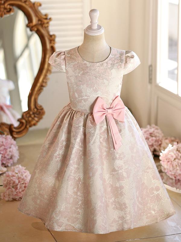 Rakuten - ドレス 女の子 キッズ 子供 ピアノ 発表会 結婚式 パーティー フォーマル ワンピース プリンセス チュール スカート ふんわり ボリューム リボン ピンク 春夏 サマー ノースリーブ 上品 高級感 お呼ばれ ジュニア かわいい 衣装