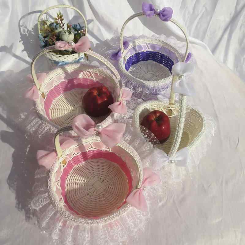 ♡…陽菜…♡です】布バスケット3個セット 薔薇柄 紫色 ハンドメイド