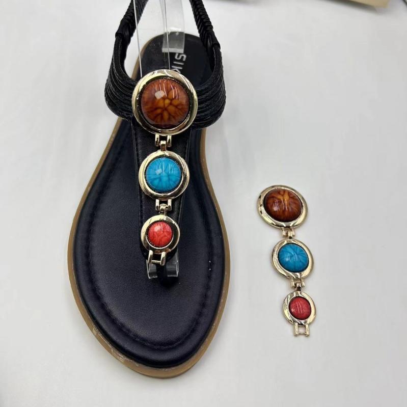 シューズアクセサリー レディース 靴飾り バックル ボヘミアン エスニック クリスタル ビジュー 金属製..