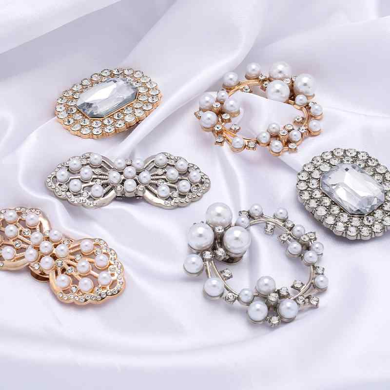 シューズアクセサリー レディース 靴飾り ビジュー ラインストーン パール 着脱式 パンプス サンダル ハイヒール パーツ 華やか 高級感 きらきら 上品 通勤 結婚式 パーティー ゴールド シルバー メタル ワンポイント