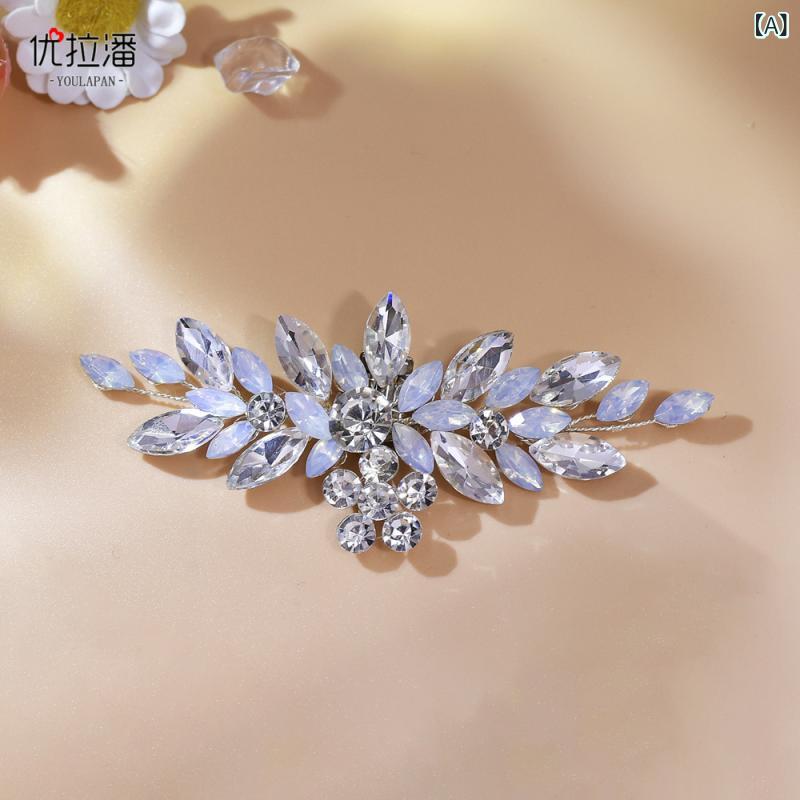 シューズアクセサリー レディース 靴飾り ビジュー ラインストーン クリスタル ジルコニア 高級感 取り外し 結婚式 披露宴 パーティー パンプス サンダル ドレス オールシーズン シルバー ホワイト オーロラ