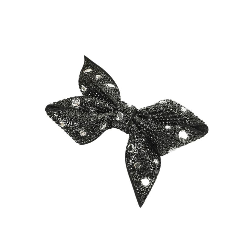 シューズアクセサリー レディース リボン ビジュー ラインストーン ジルコニア キラキラ 上品 ワンポイント 結婚式 パーティー 普段使い パンプス サンダル ブーツ シャンパン ブラック ホワイト 春夏 秋冬