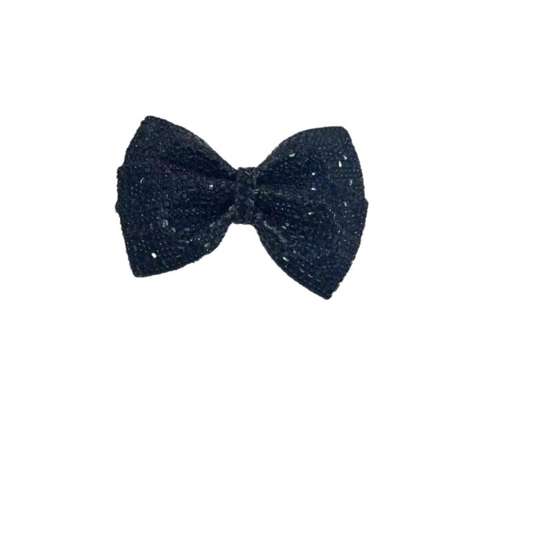 シューズアクセサリー レディース リボン ラインストーン ビジュー キラキラ 靴飾り ハンドメイド 上品 足元 ブラック シルバー シャンパン パンプス ブーツ スニーカー 結婚式 パーティー 普段使い フット