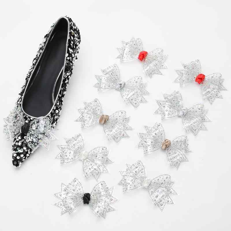 シューズアクセサリー レディース リボン 靴飾り ラインストーン ビジュー ジルコニア キラキラ 立体 ..