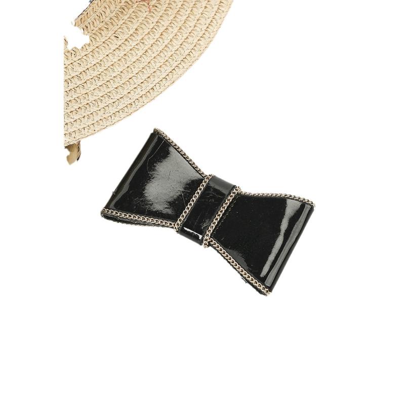 シューズアクセサリー レディース リボン 蝶結び 靴飾り ヘア レザー レザー調 レトロ ヴィンテージ風感 韓国 ブラック キャメル アイボリー パンプス ブーツ サンダル 付け替え 普段使い お出かけ パーティー