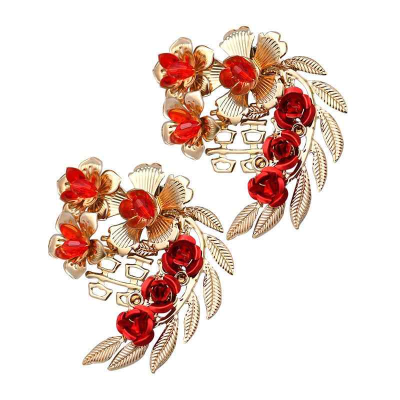 シューズアクセサリー レディース 結婚式 ウェディング ブライダル 赤 フラワー 手編み ハンドメイド ..