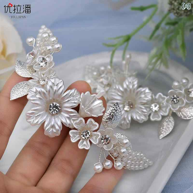 シューズアクセサリー レディース 靴飾り フラワー パール パールモチーフ パンプス用 結婚式 パーティー フォーマル ウェディング ブライダル ワンタッチ ビジュー バックル 合金 エレガント 高級感 華やか