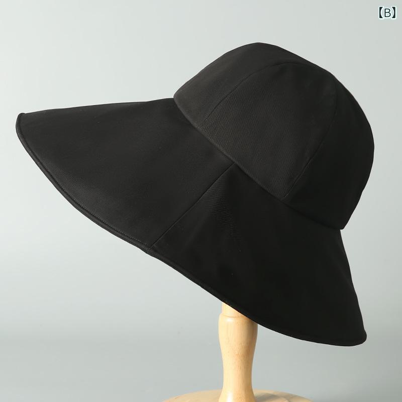 バケットハット レディース 帽子 春夏 UVカット 紫外線対策 日よけ つば広 小顔効果 遮光 コットン 綿 アウトドア レジャー 散歩 カーキ 黒 カジュアル 無地 シンプル おしゃれ かわいい 韓国 ファッション 折りたたみ 蒸れにくい 通気性 吸汗