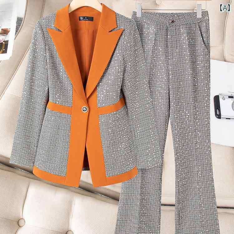 ・スタイル: エレガント・主な素材: ポリエステル、綿混紡、ビスコース・袖丈: 長袖・袖タイプ: レギュラー・パンツ丈: ロング・カラー展開: オレンジ、ブラック・サイズ展開: S、M、L、XL、XXL、3XL、4XL