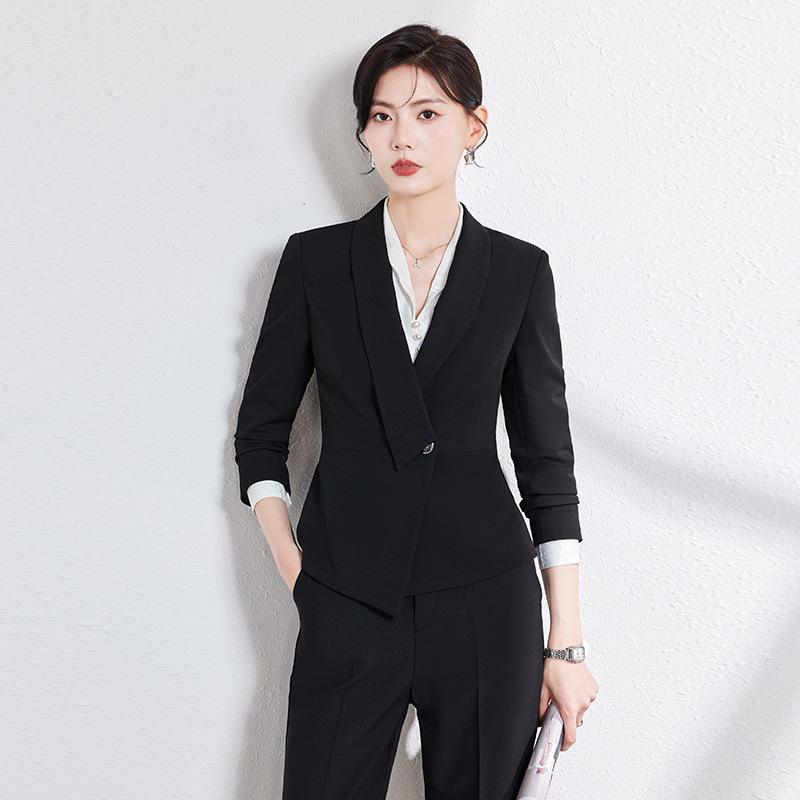 Outerwear - スーツ レディース セットアップ テーラードジャケット 長袖 パンツ スカート 秋冬 ビジネス オフィス フォーマル きれいめ ウォッシャブル 防シワ ポリエステル 無地 黒 ネイビー グレー 高級感 大きいサイズ