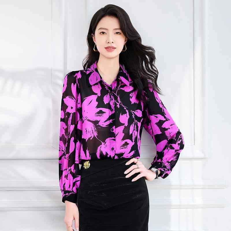 シャツ レディース ブラウス トップス 長袖 襟 通勤 オフィス フォーマル 形態安定 防シワ スリム 細見え 大きいサイズ 無地 シンプル 秋冬 竹繊維 ストレッチ 通気性 高級感 パープル ブラック ベージュ