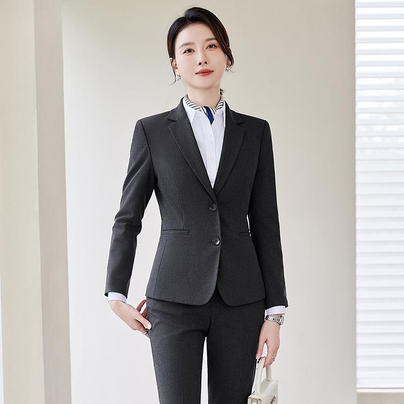 スーツ レディース 秋冬 セットアップ テーラードジャケット パンツ スカート ビジネス 通勤 接客 事務服 制服 面接 上品 高級感 きれいめ 無地 長袖 ポリエステル ブラック ブルー ダークグレー フォーマル ゴートスキン 大きいサイズ シンプル