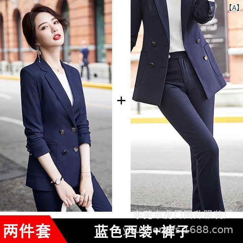 パンツスーツ レディース セットアップ テーラードジャケット スラックス ズボン 通勤 オフィス 事務服 上品 洗練 高級感 エレガント 美シルエット 着痩せ 無地 長そで 秋冬 ブラック ブルー ネイビー ポリエステル