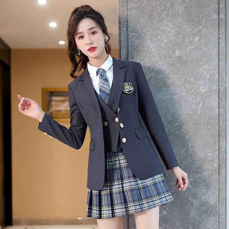 セットアップ レディース 制服 学生服 女子高生風 テーラードジャケット プリーツスカート スラックス ベスト ブラウス 春秋 小柄 通勤 通学 発表会 ブラック グレー ネイビー フォーマル きれいめ 上下セット ブレザー スーツ