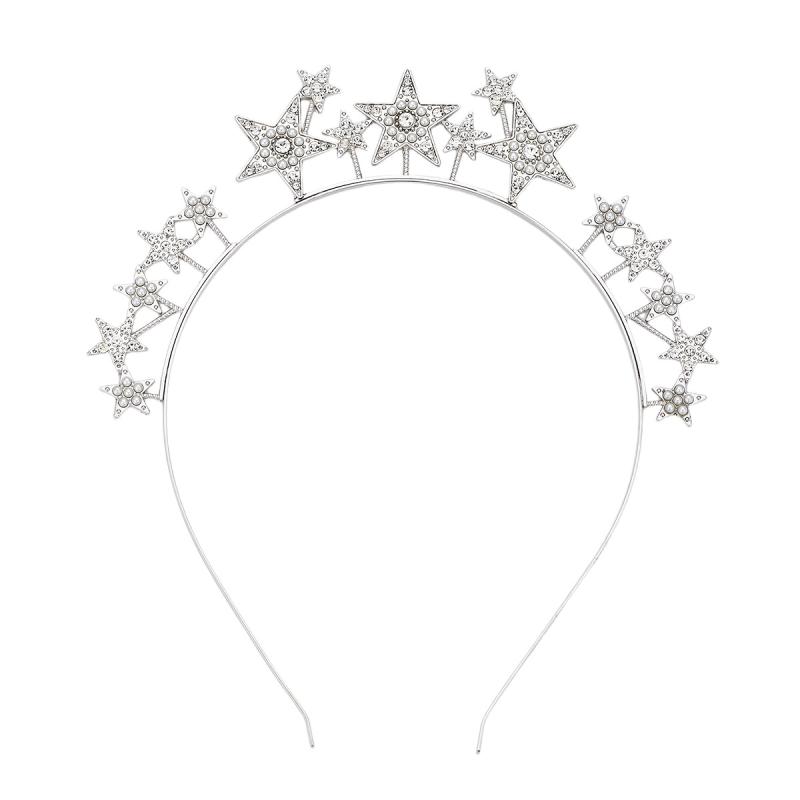 カチューシャ メンズ レディース ヘアアクセサリー 髪飾り ティアラ クラウン 星 スター ラインストー..