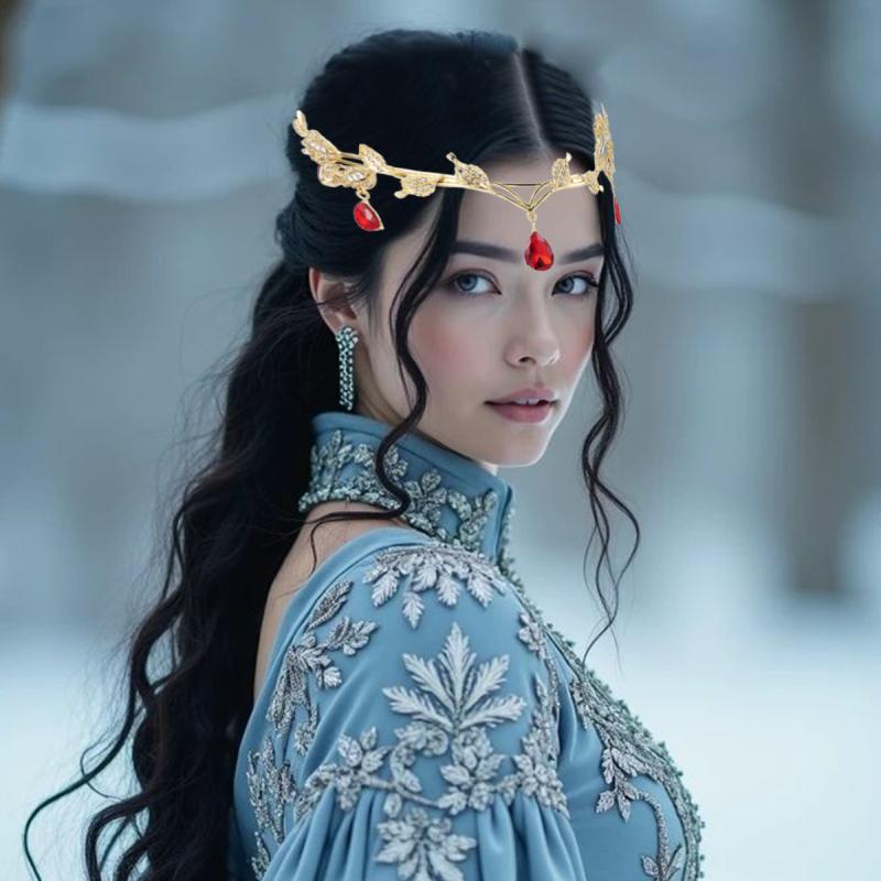 ヘッドドレス レディース カチューシャ ティアラ 髪飾り クラウン リーフモチーフ 額飾り 王冠 妖精 ア..